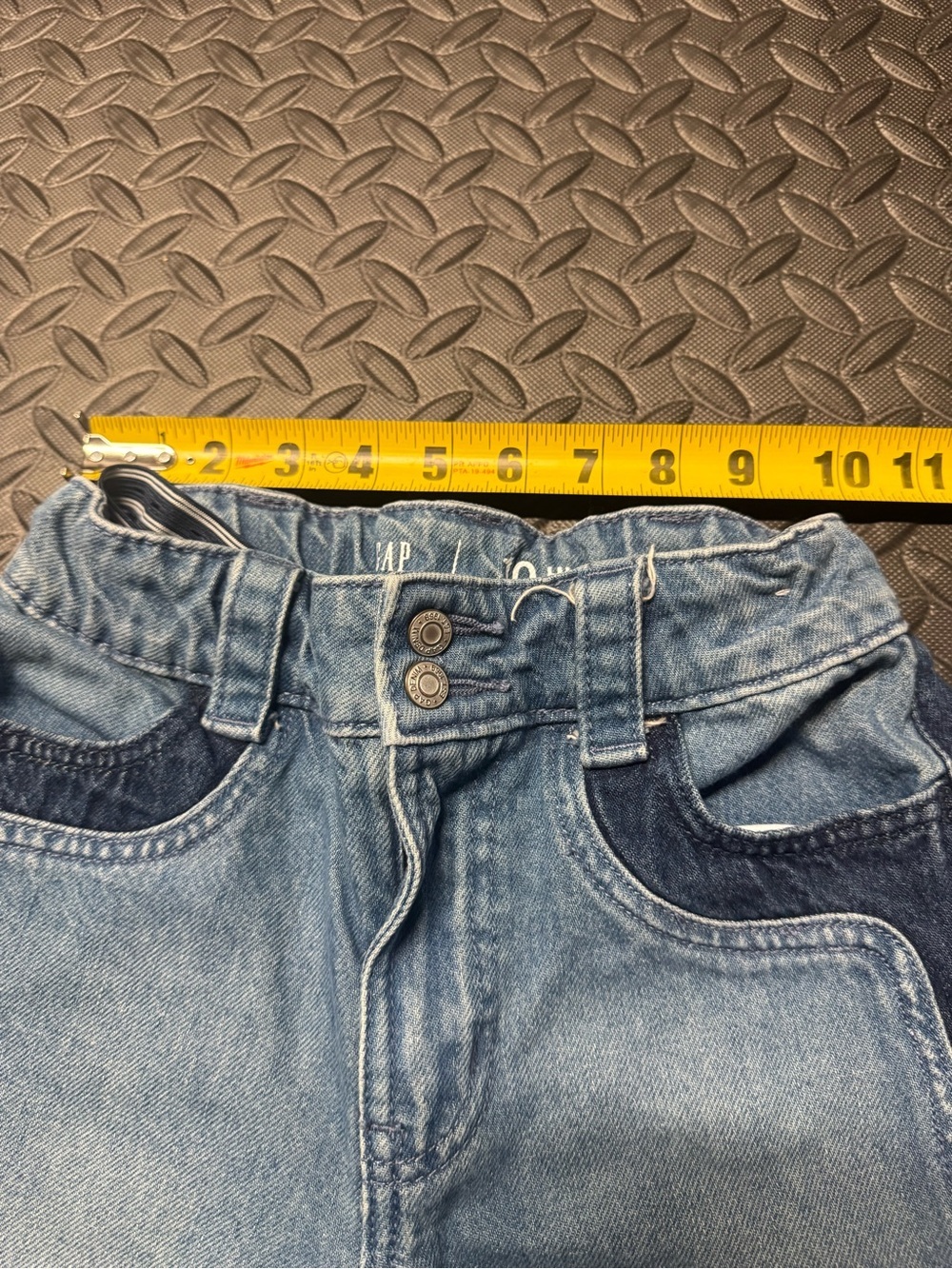 Gap Kids High Rise Wide Leg Jeans Girls Size 10 Two Tone Denim - Picture 11 of 13